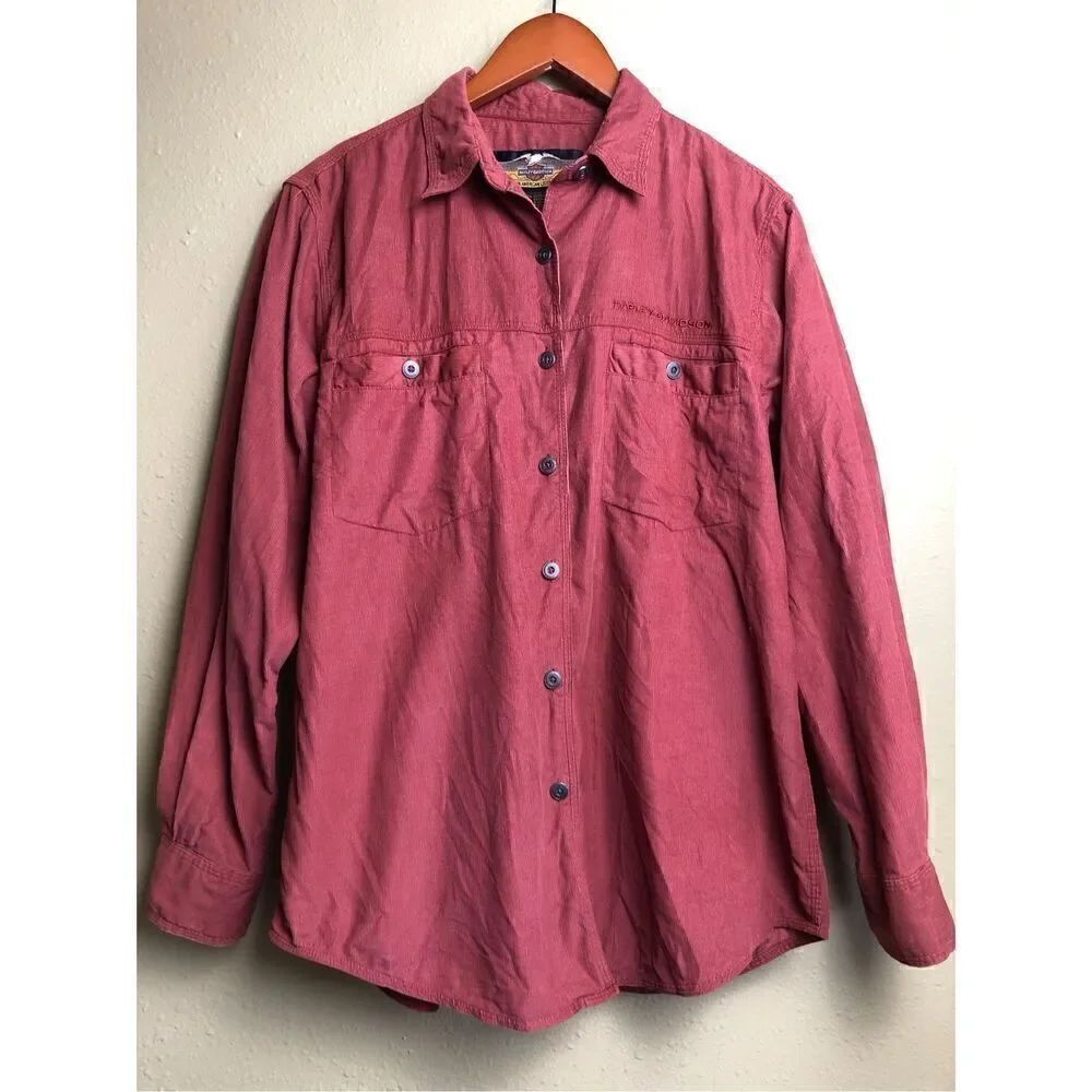 Harley Davidson  100% Cotton Button-Down Sz L